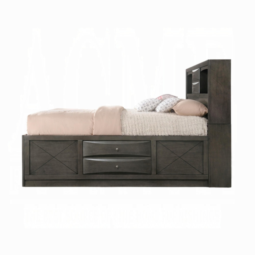 Emila Queen Bed with 2 Nightstands by Best Home - Gray