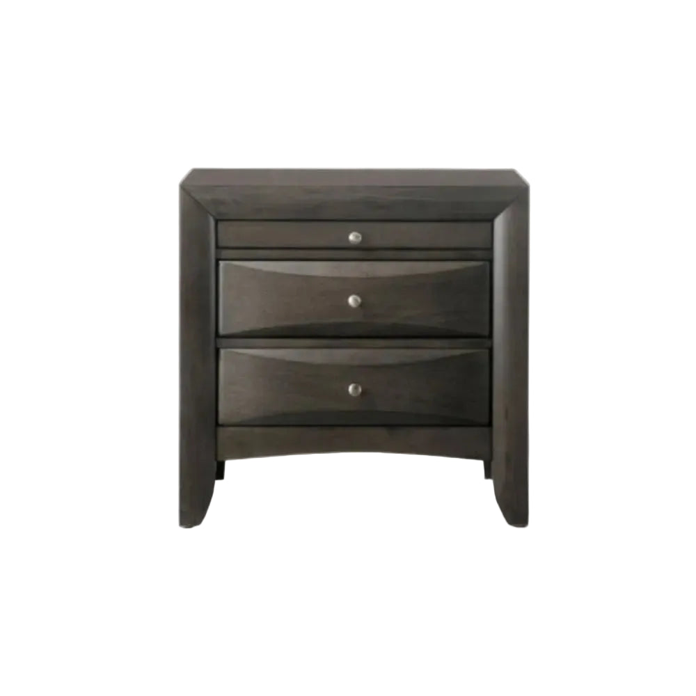Emila Queen Bed with 2 Nightstands by Best Home - Gray