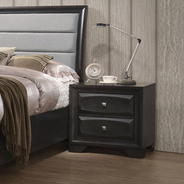 Valeria Nightstand with 2 Drawers by Best Home - Gray