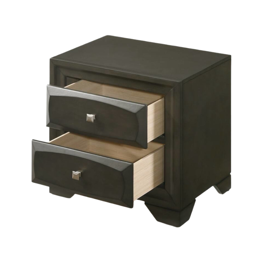 Valeria Nightstand with 2 Drawers by Best Home - Gray
