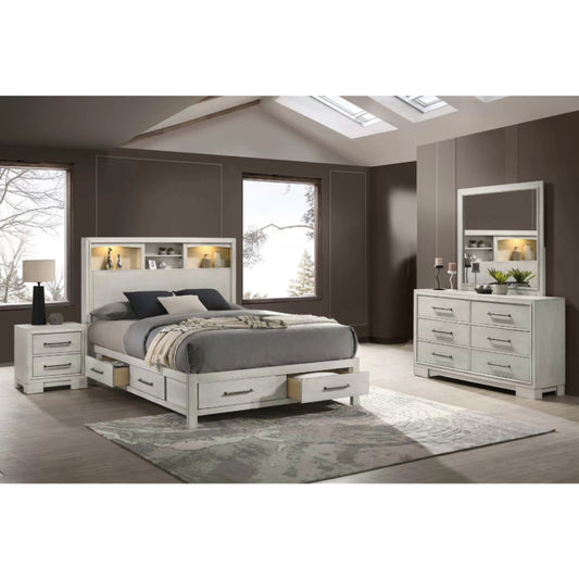 Ava Queen Size (4-Piece) Bedroom Set by Best Home - White