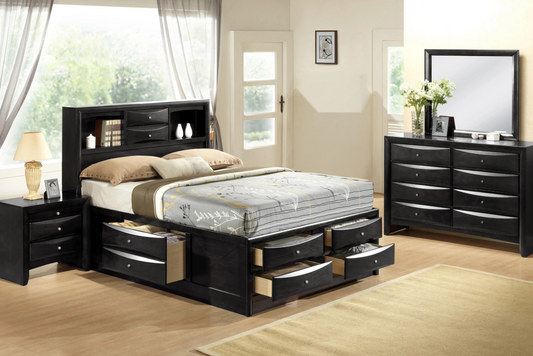 Emilia Black 4pcs Queen Set by Best Home