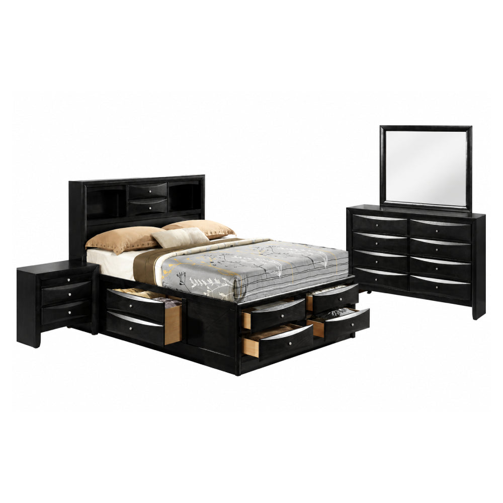 Emilia Queen Bedroom Set (4-Piece) by Best Home - Black