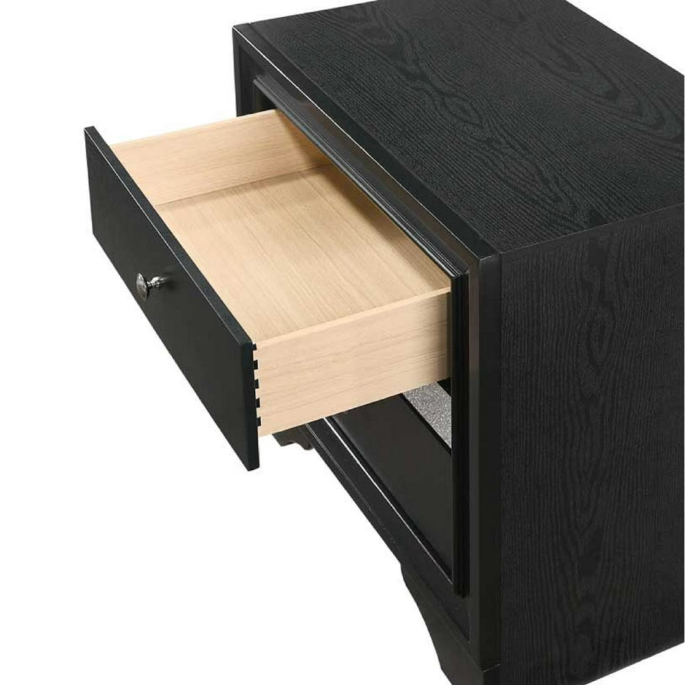 Oscar Queen Bed with Nightstand by Best Home - Black