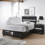 Oscar Queen Bed with Nightstand by Best Home - Black
