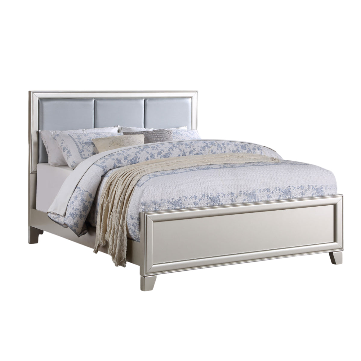 Omni Queen Bed by Steve Silver Company - Silver/Gray