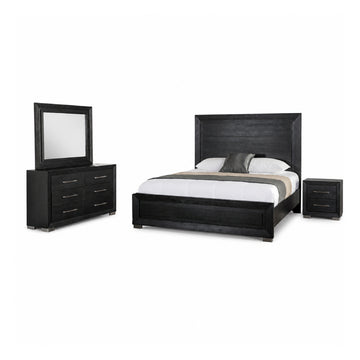 Ashbourne King Bedroom Set (4-Piece) by Furniture of America - Black