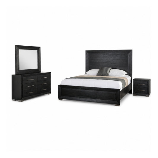 Ashbourne King Bedroom Set (4-Piece) by Furniture of America - Black