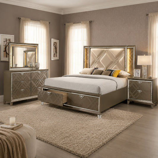 Majestic Full Size (4-Piece) Bedroom Set by Best Home - Brown