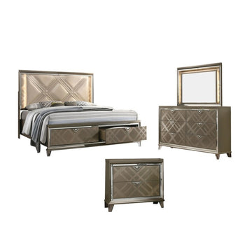 Majestic Full Size (4-Piece) Bedroom Set by Best Home - Brown