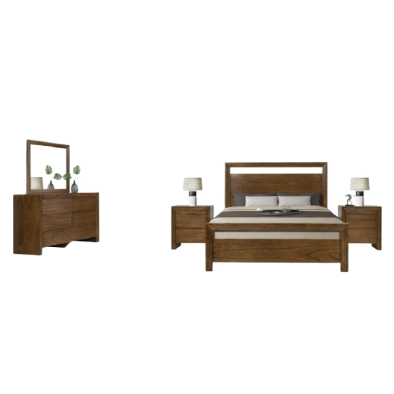 Bundle: Magic Queen Bedroom Set - Brown + Lawrence Motion Sofa and Love Seat by Best Home - Black
