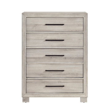 Everett 49.5" Chest with 5 Dovetail Drawers by Homelegance - Gray