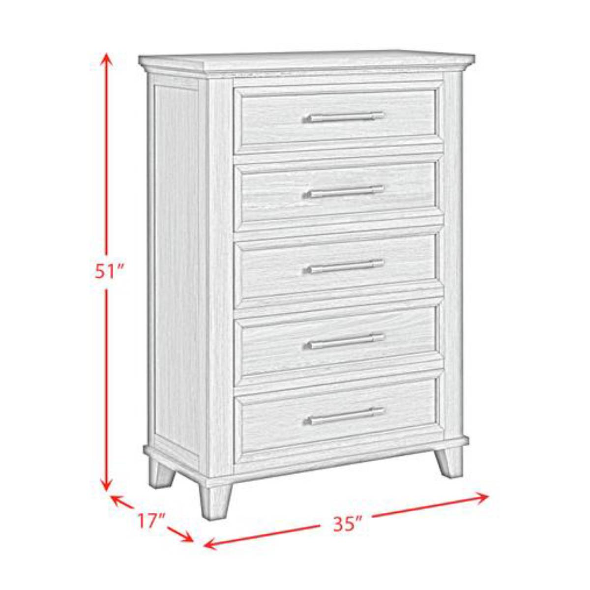 Canterbury 51" Chest with 5 Drawers by Elements