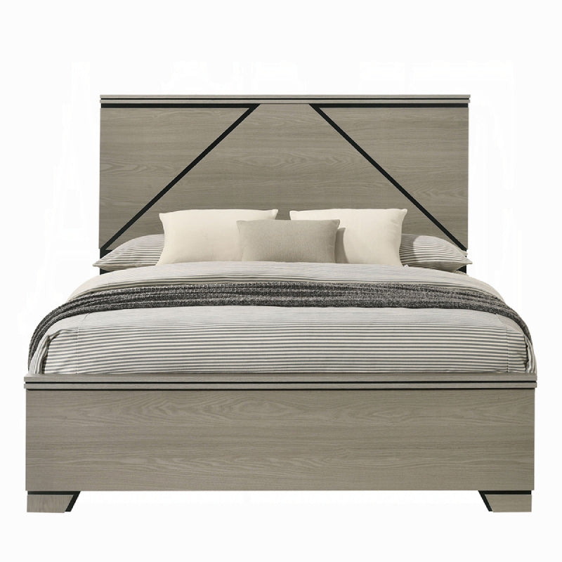 63" Joanna Queen Bed with LED by Acme Furniture - Gray