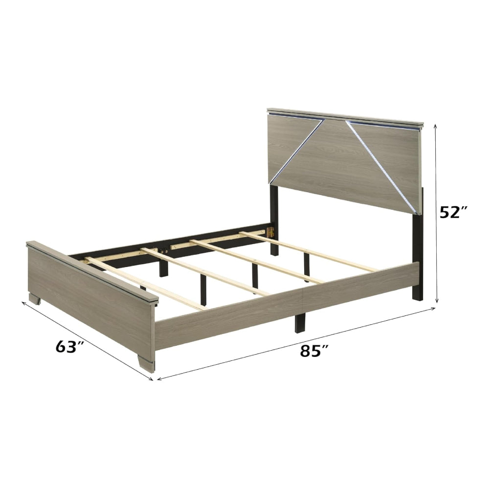 Joanna Queen Bed with LED by Acme Furniture - Gray