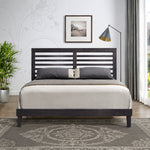Cappuccino Mid-Century Modern Wooden Platform Queen Bed