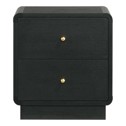 Cavelle 21.75" Nightstand Bedside Table with 2-Drawer by Coaster - Black