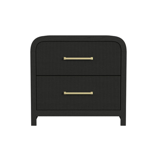 28" Ridgemont 2-Drawer Nightstand with USB by Elements - Black