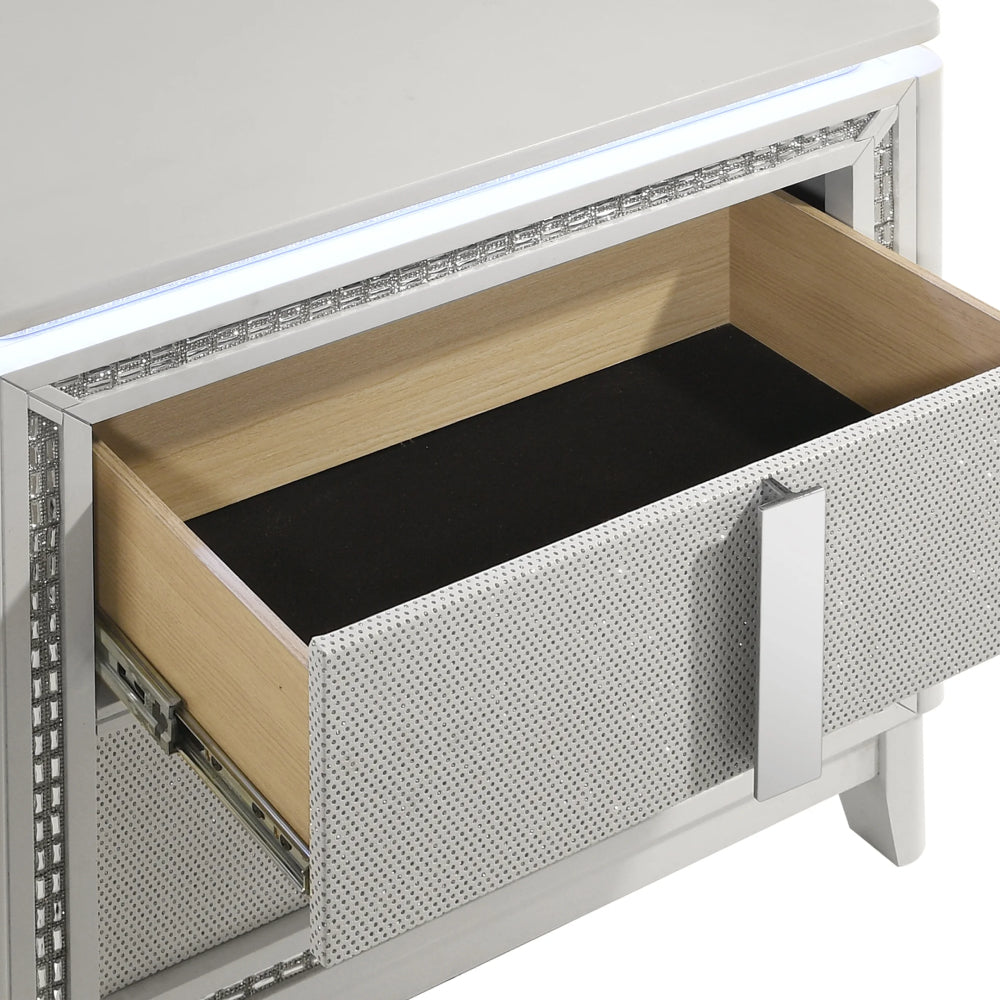 Glam Seoul Nightstand with 2 Drawer by Lifestyle - White