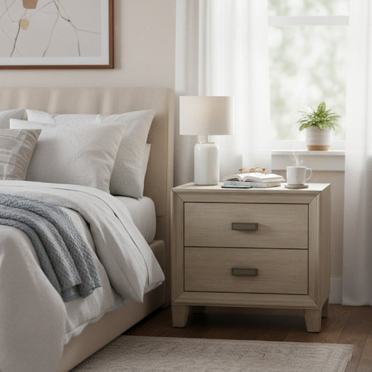 Odesa Nightstand with 2 Drawers by Lifestyle - Gray