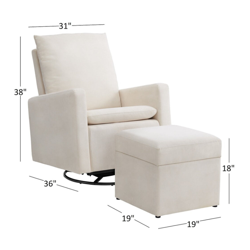 Everlee 38" Glider with Ottoman by Oxford Baby - Beige