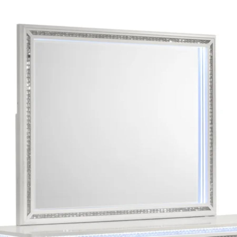 Glam Seoul Mirror with LED Lights by Lifestyle - White