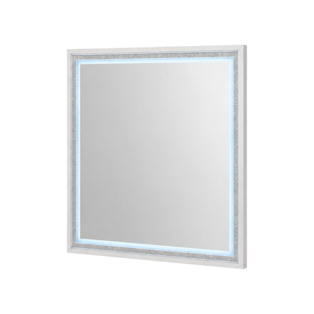 Glam Seoul Mirror with LED Lights by Lifestyle - White