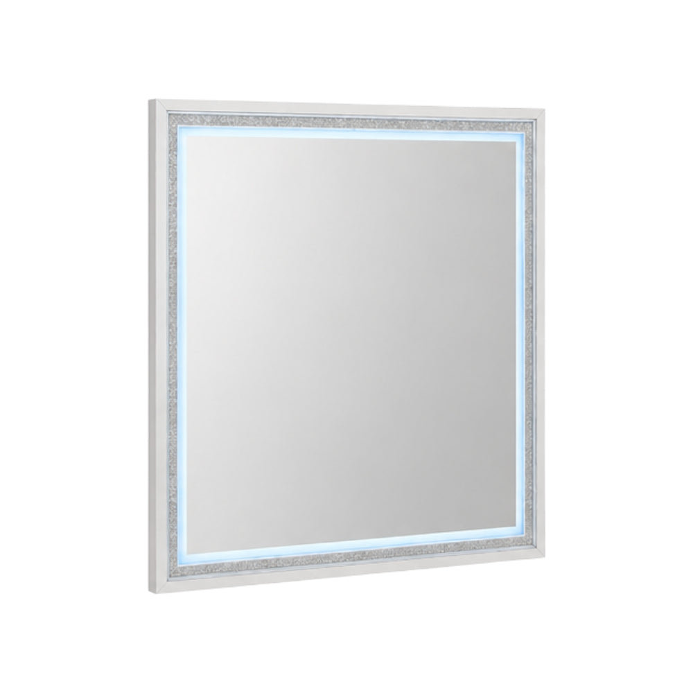 Glam Seoul Mirror with LED Lights by Lifestyle - White
