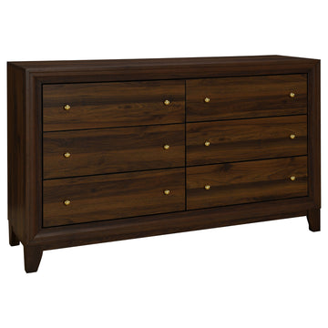 Welsley 58.5" Dresser Cabinet with 6-Drawer by Coaster - Brown