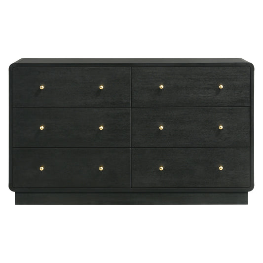 Cavelle 58.5" Dresser Cabinet with 6-Drawer by Coaster - Black
