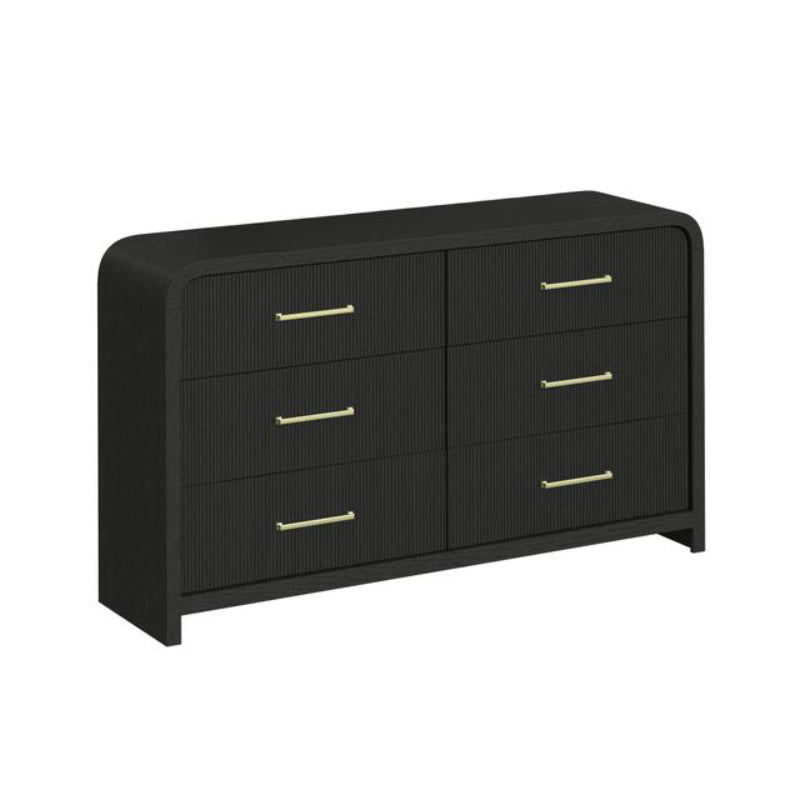 Ridgemont 62" Dresser with 6 Drawers by Elements - Black