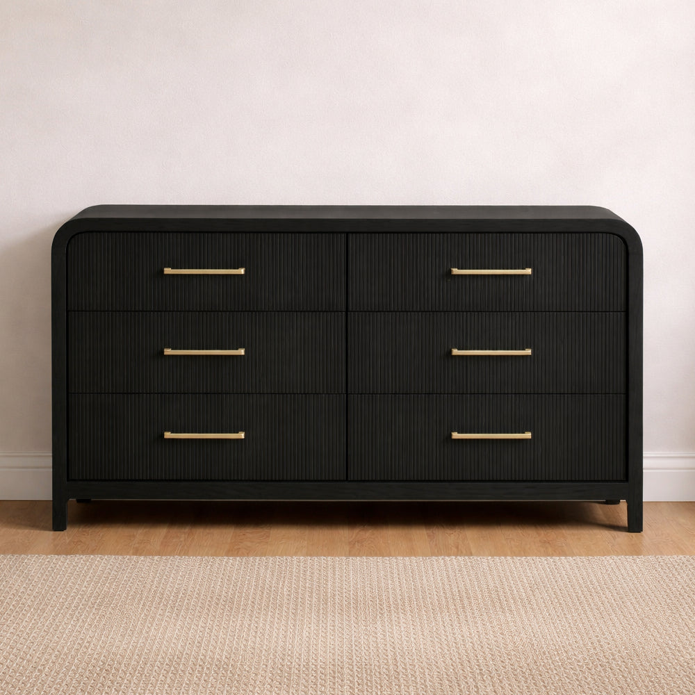 Ridgemont 62" Dresser with 6 Drawers by Elements - Black