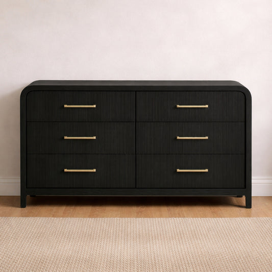 Ridgemont 62" Dresser with 6 Drawers by Elements - Black