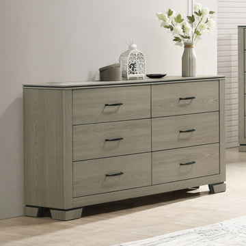 Joanna 58" Dresser with 6 Drawers by Acme Furniture - Gray