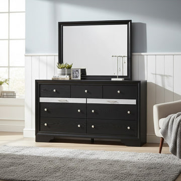 Oscar 38.8" Dresser with 9 Drawers by Best Home - Black