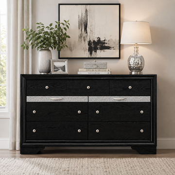 Oscar 38.8" Dresser with 9 Drawers by Best Home - Black