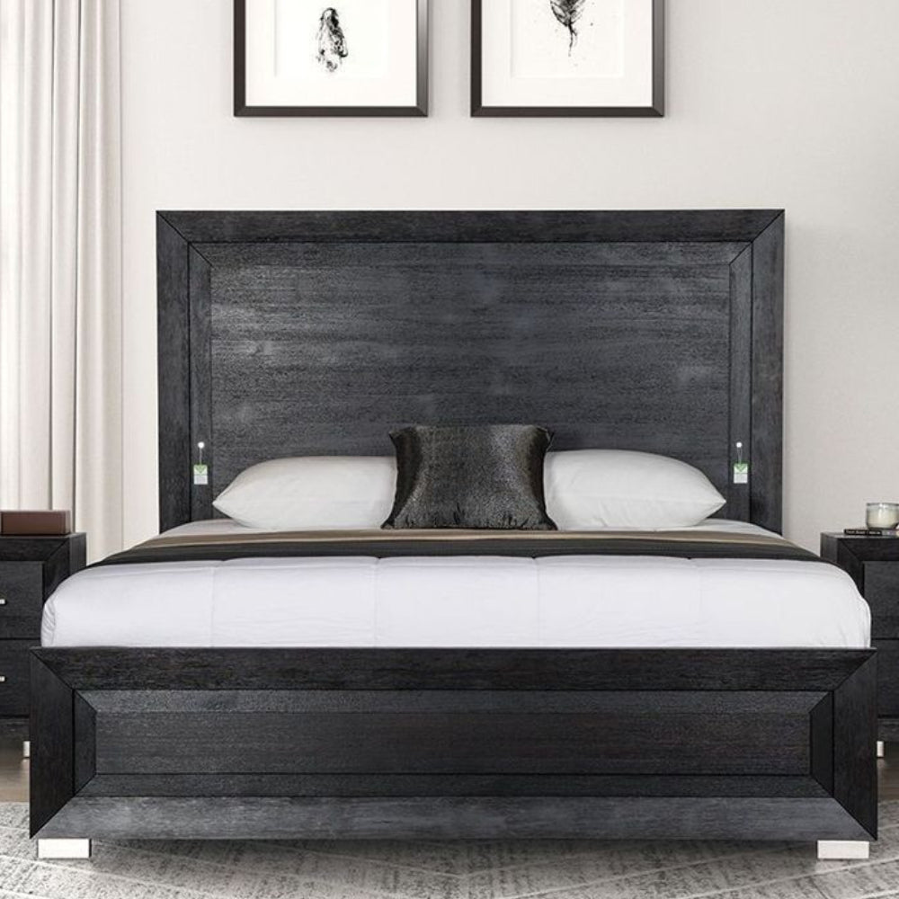 Ashbourne Queen Size (4-Piece) Bedroom Set by Furniture of America - Black