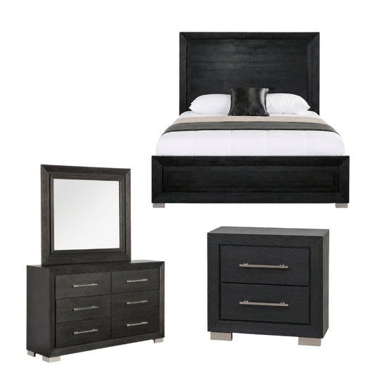 Ashbourne Queen Size (4-Piece) Bedroom Set by Furniture of America - Black
