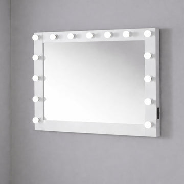 Aphrodite Vanity Mirror with 15-Piece Bulbs by Furniture of America - White