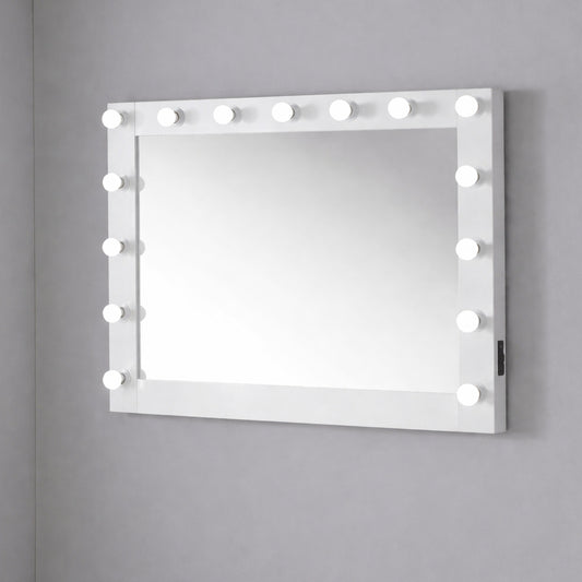 Aphrodite Vanity Mirror with 15-Piece Bulbs by Furniture of America - White