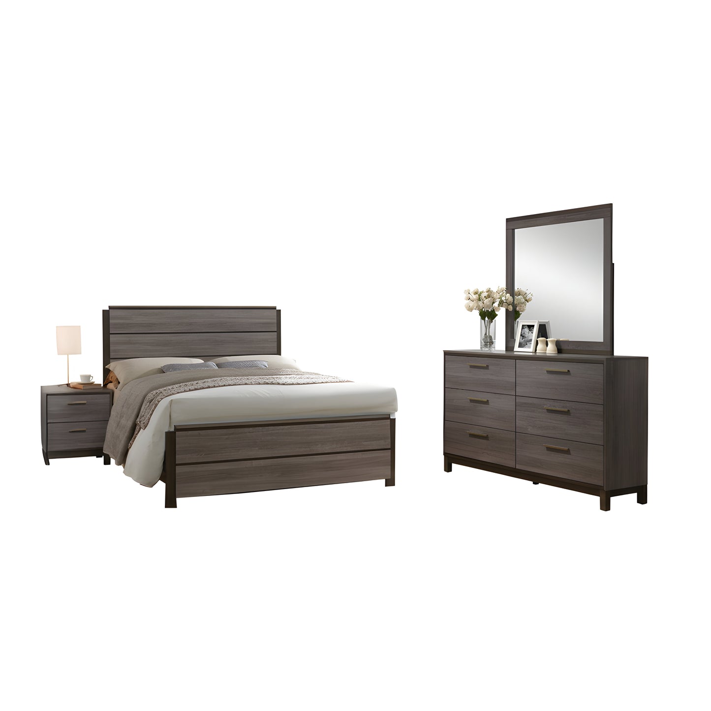 Bundle: Blake Queen Bedroom Set + Lawrence Motion Sofa & Love Seat by Best Home - Blue