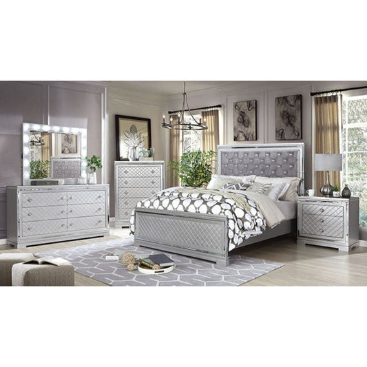 Belleterre Queen Bedroom Set (4-Piece) by Furniture of America - Silver