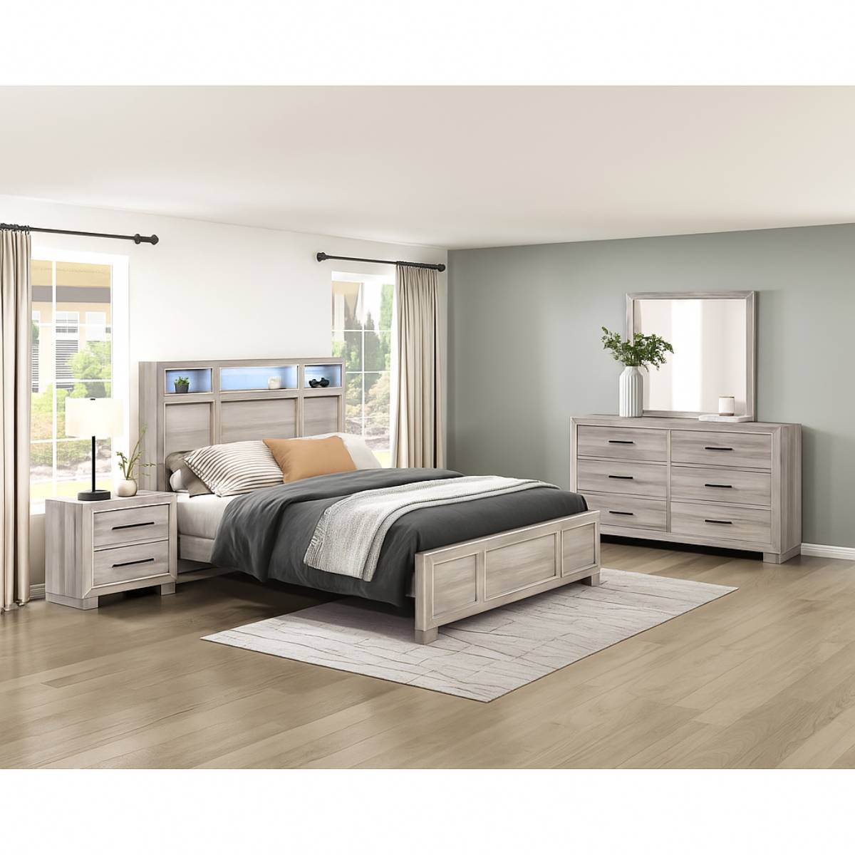 Bennett Bedroom Set (4-Piece) by Homelegance - Gray