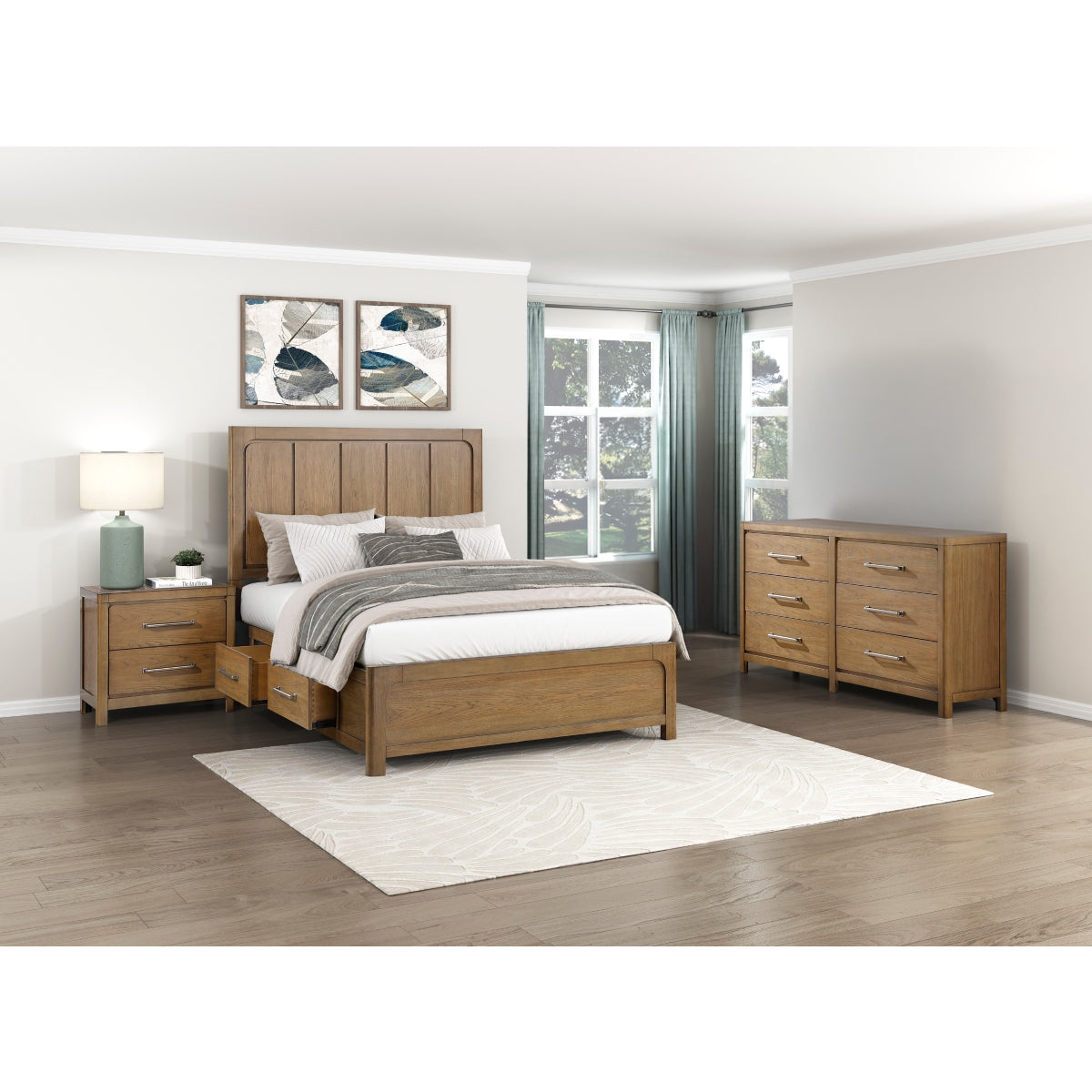 Hudson Queen Bedroom Set (3-Piece) by Homelegance - Brown