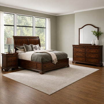 Toledo Queen Size (4-Piece) Bedroom Set by Elements - Brown