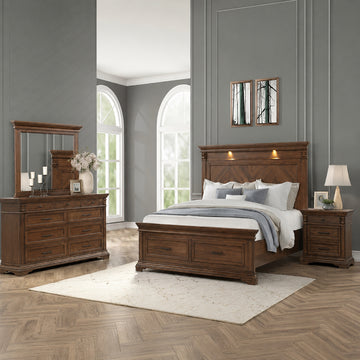 Kent Queen Size (4-Piece) Bedroom Set by Best Home - Brown