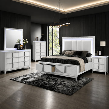 Seoul Queen Size (4-Piece) Bedroom Set by Lifestyle - White