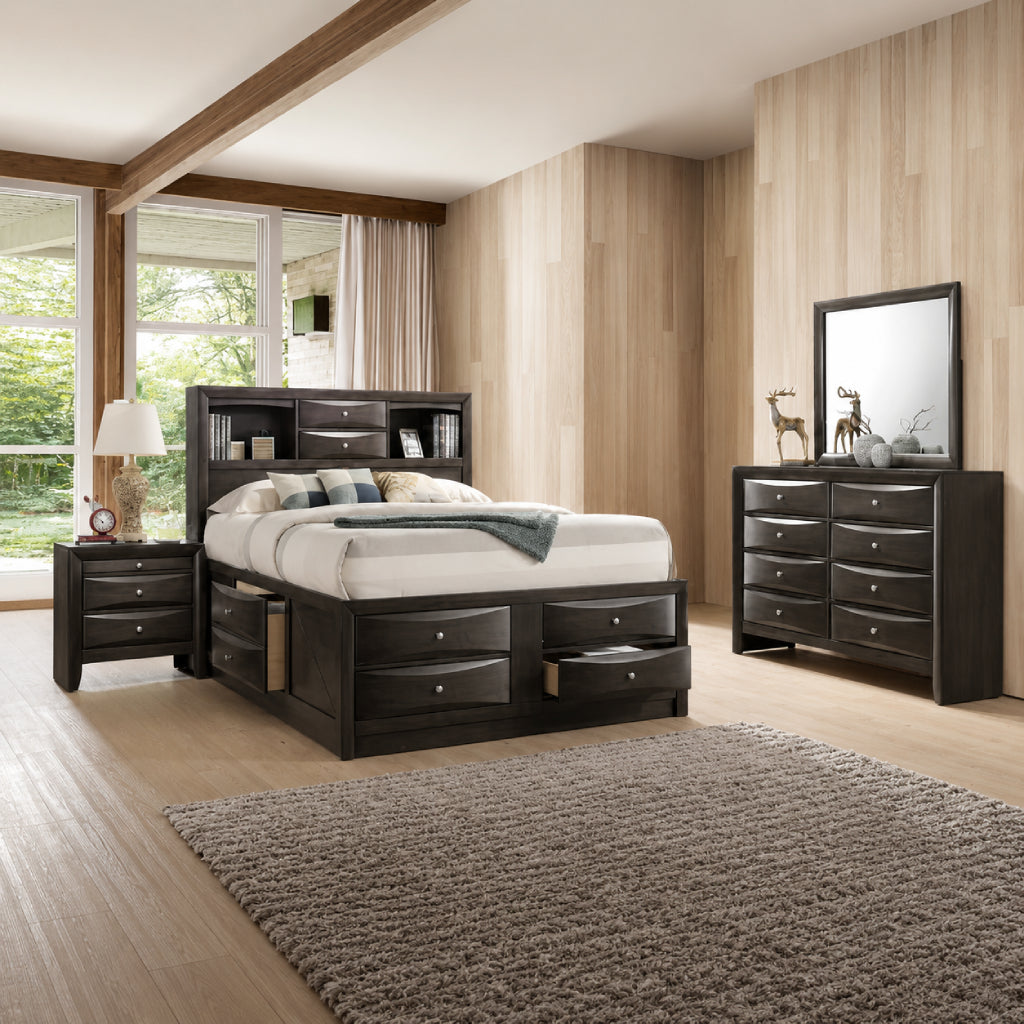 Emila (4-Piece) Queen Bedroom Set by Best Home - Gray