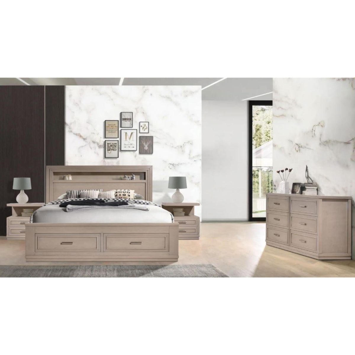 Lithia 4-Piece Bedroom Set by Best Home - Gray