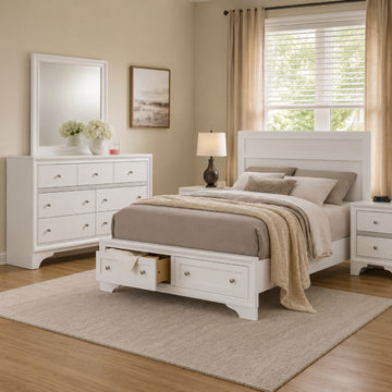 Alfred Queen Size (4-Piece) Bedroom Set by Best Home - White